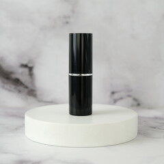 Black and glamour lip stick case container on podium display product