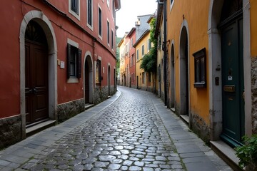 Fototapeta premium narrow street in venice