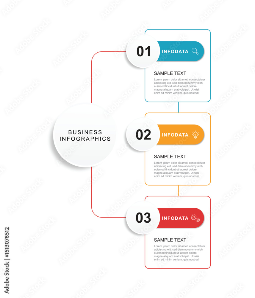 Leinwandbilder vector infographic label design template with icons and 3 options or steps. can be used for process 