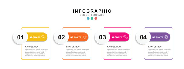 Infographic 4 options design elements for your business data. Vector Illustration