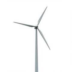 Wind turbine isolated on white background. illustrates renewable energy, sustainability, and environmental awareness use cases.