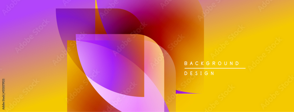 Fototapete Abstract colorful design. Overlapping shapes create vibrant gradient effect. Modern background suitable for digital projects.