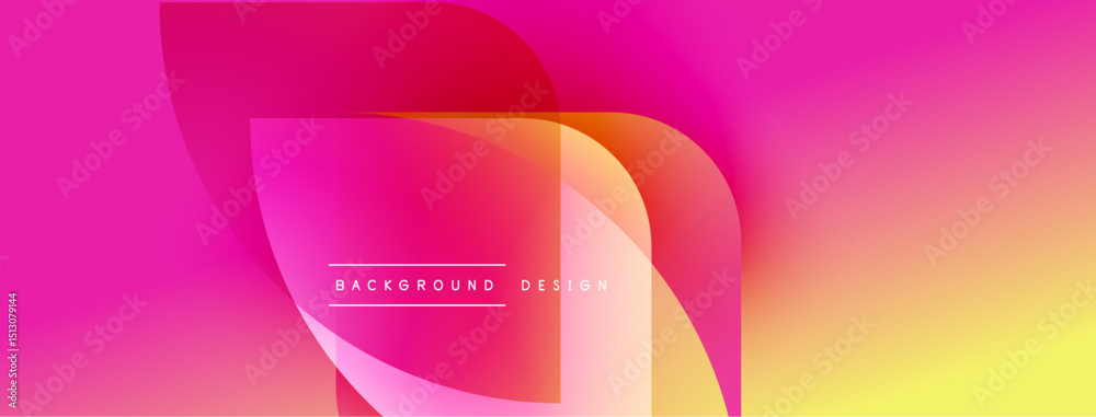 Leinwandbilder Abstract gradient background. Pink, yellow hues blend smoothly. Modern design elements create dynamic visual effect. Text reads background design.