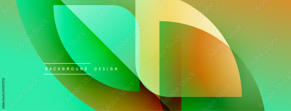 Poster Abstract gradients overlap, creating dynamic visual effect. Bright colors blend, forming modern background design. Smooth transitions present energy.