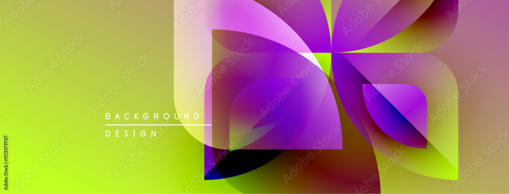 Poster abstract vibrant design. gradient colors blend, creating floral shapes. modern background for digita