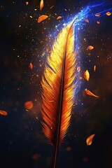 Fiery feather, vibrant colors