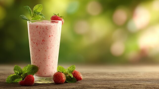 Refreshing strawberry smoothie recipe for summer healthy fruit drink with fresh strawberries perfect beverage for hot days - Powered by Adobe