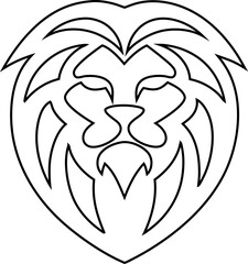 Outline lion face vector icon, strong and professional logo concept.
