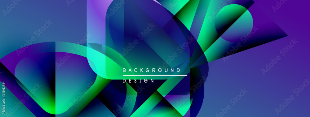 Poster abstract fluid shapes, vibrant colors blend. modern design, dynamic composition creates visual inter