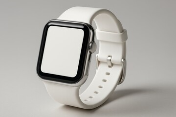 Smartwatch Elegance: A sleek, modern smartwatch with a pristine white strap and a minimalist interface. This image is a stylish depiction of cutting-edge technology and design.