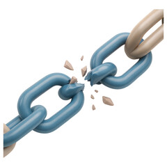 Breaking the link a close-up on a fractured chain industrial setting digital art conceptual focus abstract viewpoint