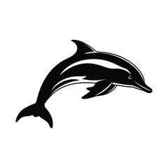 Obraz premium Dolphin character logo concept silhouette