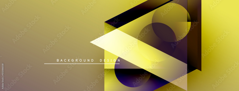 Leinwandbilder abstract geometric design. yellow, purple gradients create dynamic composition. modern background su