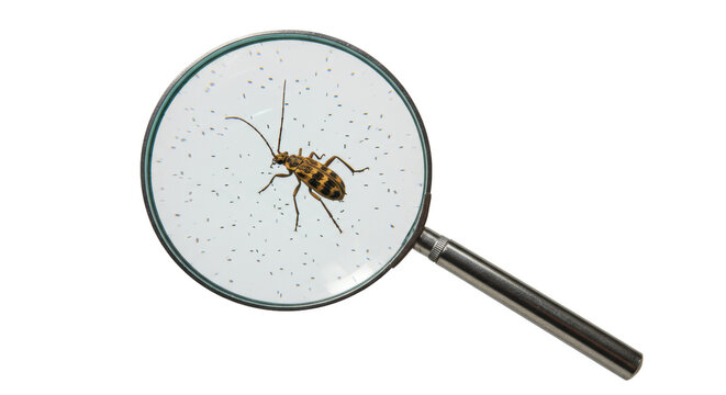 Isolated Magnifying Glass over a Longhorn Beetle - Powered by Adobe