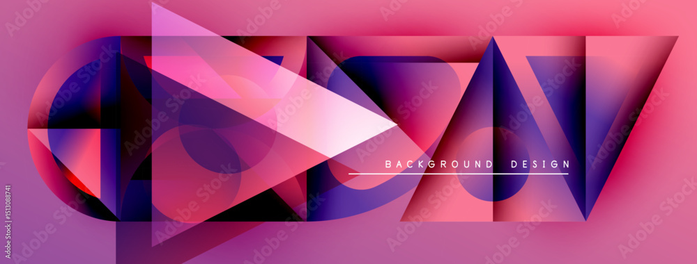 Leinwandbilder Abstract geometric shapes, vibrant pinks, purples, blues create dynamic composition. Modern design element for backgrounds, presentations.