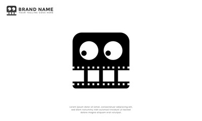 Eye Cinema Logo. Modern logo combine film reel element with eye