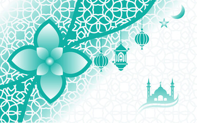 Islamic banner background design, Islamic Modern blue color background design, Islamic celebration Social media post banner, Muslims traditional background, Muslim religious pattern background.