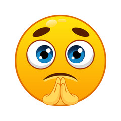 Fototapeta premium Pleading Emoji Face reaction 