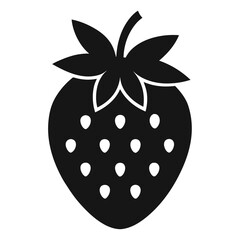 Strawberry vector illustration of a fresh ripe fruit with green leaves on white background