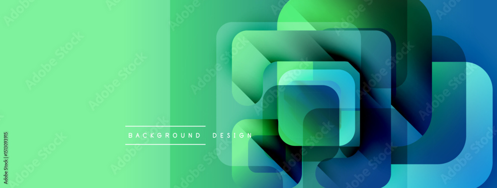 Leinwandbilder abstract geometric shapes, vibrant greenblue gradient. modern design elements create dynamic visual 