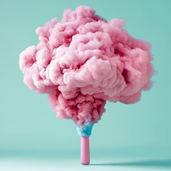 Abstract Pink and Teal Smoke Plume Explosion