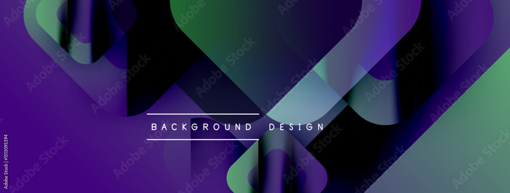 Aufkleber Abstract gradients overlap, creating dynamic visual effect. Purple, teal, green hues dominate composition. Text reads background design.
