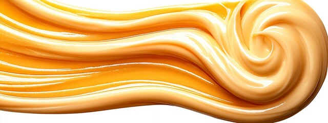 Obraz premium Abstract Swirling Cream Pale Yellow and Amber Hues