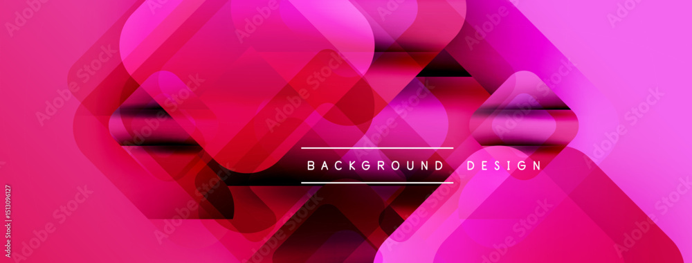 Aufkleber abstract geometric shapes, vibrant pink gradients, modern design elements. smooth transitions create