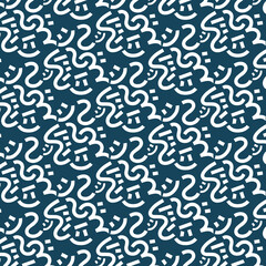 seamless pattern with blue flowers