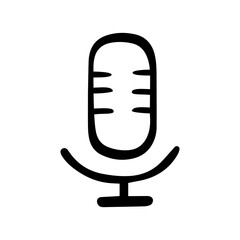 Mic audio doodle vector icon