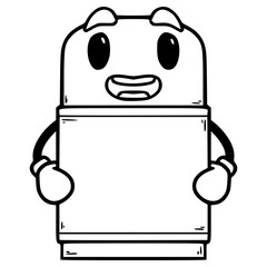 eraser character illustration hand drawn outline vector