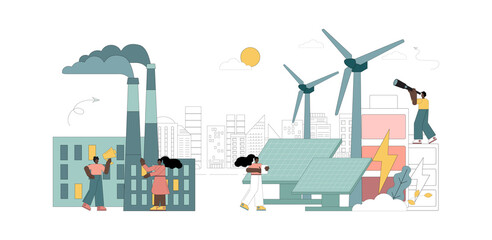 Environmentally friendly and polluting power generation