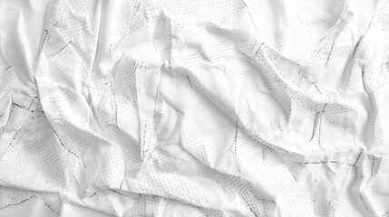 Creased white fabric with subtle pattern creating texture and depth