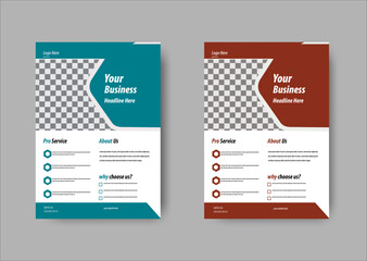 Clean and Minimal A4 Size corporate business flyer design with two color variation.
