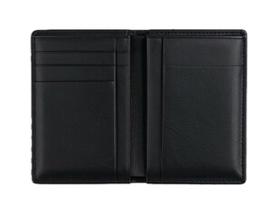 Naklejka premium Black wallet top view isolated on transparent background