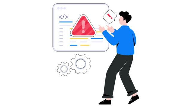 Software Error 2D Flat Animation.