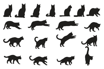 Cute Cat Silhouette Illustration