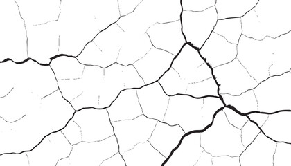 Grunge texture with cracks and ground fissures. Vector design showing fractured surface. Dry cracked earth pattern for backgrounds and layouts.