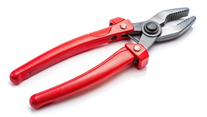 Fototapeta premium Plastic Pipe Cutter Pliers, Cutting Tool, Plumbing Supplies, White Background, Isolated, High-Resolution Image