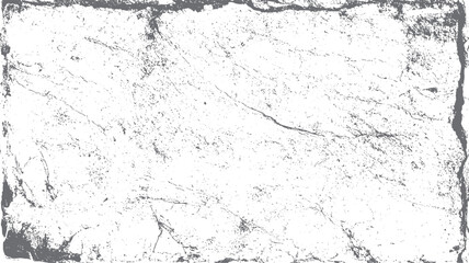 Cracked and scratched grunge black white texture. Monochrome vintage design with dust and dirt. Vector pattern surface with old graphic overlay.