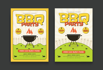 Colorful BBQ Party Flyer Template