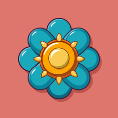 brooch vector illustration, isolated on solid plain background