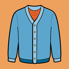 cardigan vector illustration, isolated on white background