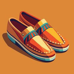 moccasins vector illustration, isolated on white background