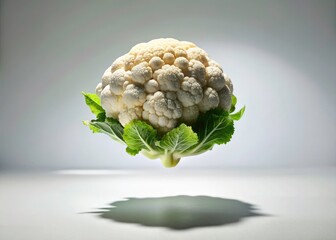 Surreal Cauliflower: Isolated White Background Conceptual Photography