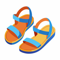 sandals vector illustration, isolated on white background