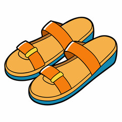 sandals vector illustration, isolated on white background