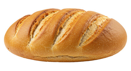 Isolated Loaf of Golden Brown Bread Close-Up