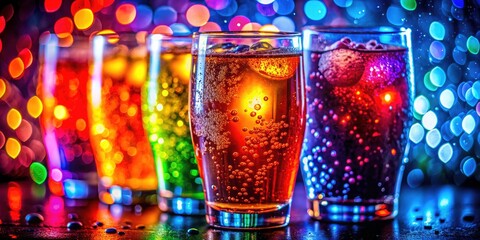 Sparkling Beverage Photography: Colorful Drinks with Bubbles & Festive Backgrounds