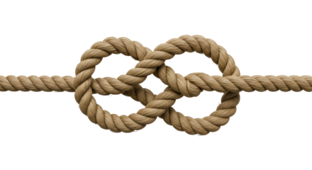 Isolated Overhand Knot Tied in Natural Rope
